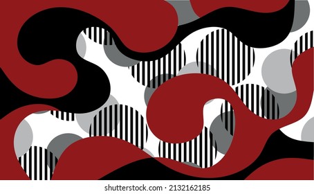 Abstract waves with spheres pattern on white. Vector Illustration.