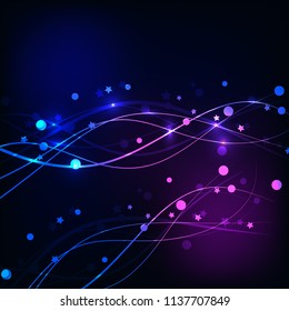 Abstract waves and stars background