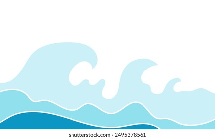 Abstract waves, storm sea. Stream water shape. Banner background