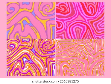 Abstract waves,, swirled brush strokes liquid background pattern vector illustration. Design for packaging, wall paper and banner.