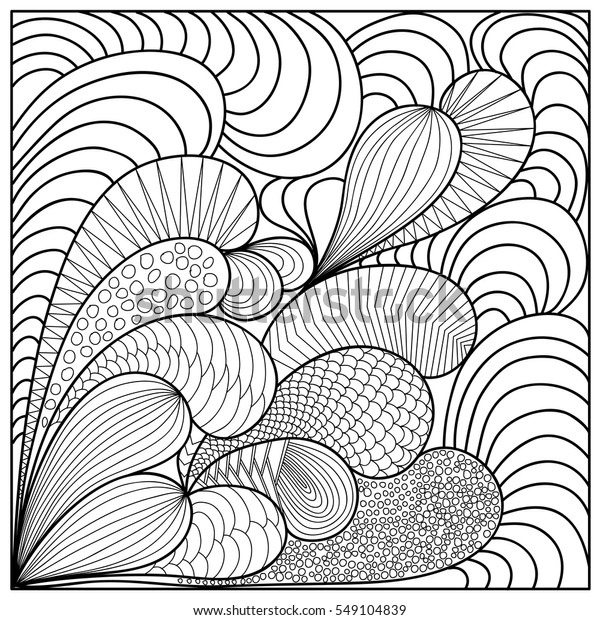 abstract waves template coloring book pages stock vector