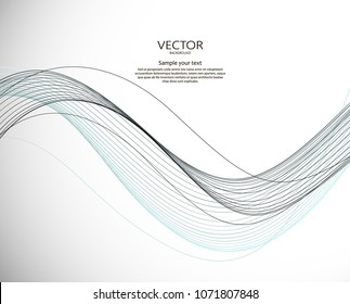 Abstract waves vector background. Dynamic wavy design lines illustration.
