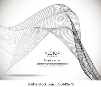 Abstract wave's vector background. Dynamic illustration with lines/