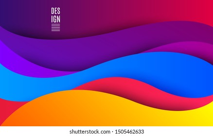 Abstract waves vector background. Fluid creative template. Geometric design, liquids, shapes. Brochure dynamic banner. Gradient modern fluid pattern. Trendy vector waves background.