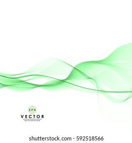 Abstract waves vector background, green transparent waved lines for website, brochure, flyer, banner, newsletter, magazine, booklet, leaflet, card design. Green smoke wave abstract. Wavy background