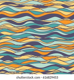 Abstract Waves Vector Background. Seamless Cloth Pattern.