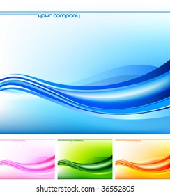 Abstract Waves - Vector Card Design