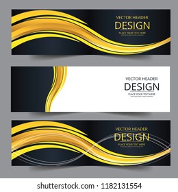Abstract waves vector in gold colors. Abstract swoosh texture. banner background for web design. Line wave texture background web design abstract card  banners for business finance. 
