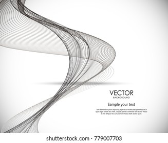 Abstract wave's vector illustration. Dynamic modern motion background.