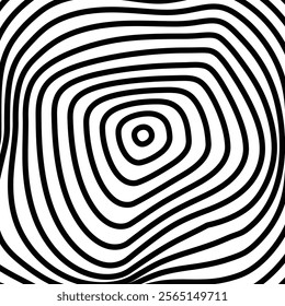 Abstract waves vector. Rippled or black lines pattern with wavy vibrant facture on white background  EPS Vector illustration