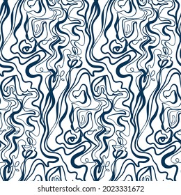 abstract waves vector stained glass style seamless art line pattern