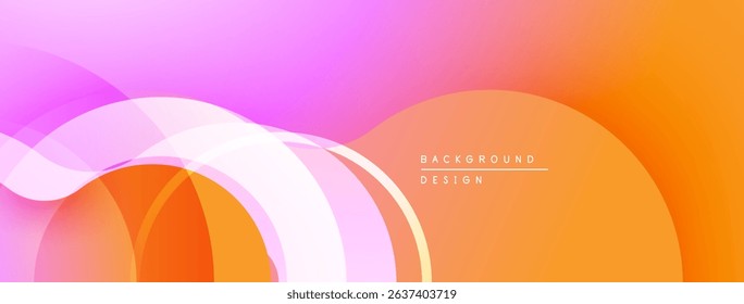 Abstract waves, vibrant colors blend. Orange, pink hues create smooth gradients. Modern design, simple background element.
