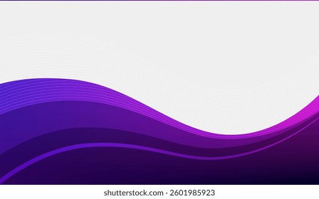 Abstract waves with violet hues and subtle gradients, creating a sense of movement and flow, suitable for modern design projects and visual presentations requiring a sleek and dynamic backdrop