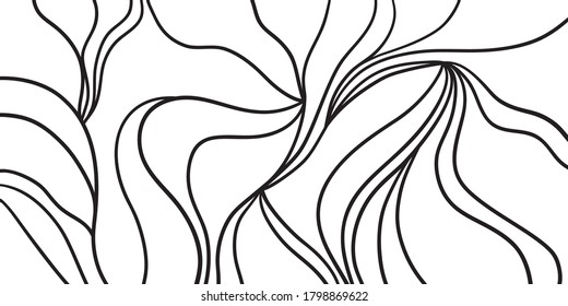 Abstract waves. Wavy background. Black and white wallpaper