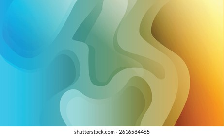 Abstract wavey blue pattern background. abstract red purple yellow gradient papercut overlap layers on dark blue background. Modern futuristic background. Can be use for landing page,Colorful abstract