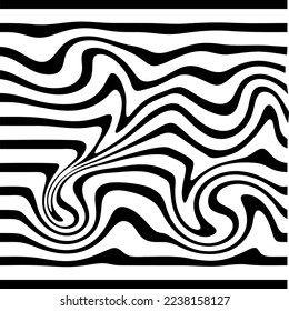 Abstract Wavey Curvey Pattern On Stripe Lines Zebra Print Illustration