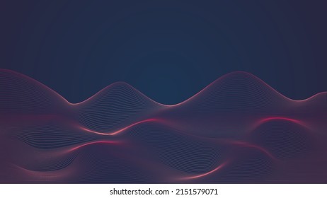 Diseño de fondo de ondeo abstracto. Resumen de los puntos de movimiento de ondas de las partículas de flujo, diseño de fondo de big data para tarjeta de visita, folletos, volantes, revista, banner. Vector