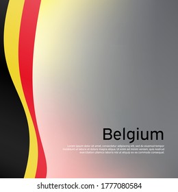 Abstract waving belgium flag. Creative background for belgium holidays postcard design. Business booklet. Paper cut style. Graphic background for poster. Vector illustration of belgian flag. banner