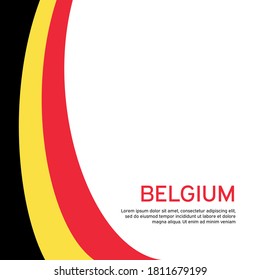 Abstract waving belgium flag. Creative background for belgium holidays postcard design. Business booklet. Flat style. Graphic background for poster. Vector illustration of the belgian flag. banner
