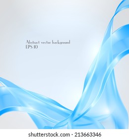 Abstract waving blue background. Eps 10 vector illustration.