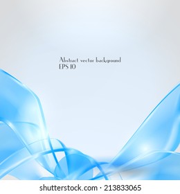Abstract waving blue background. Eps 10 vector illustration.