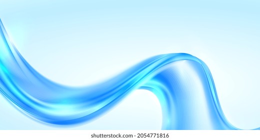 Abstract waving blue background. Blue modern bright waves art. Blurred pattern effect background. Abstract creative graphic template. Decorative business style. Vector illustration EPS10.