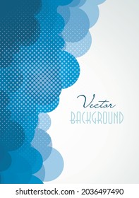 Abstract waving blue smooth background, vector.