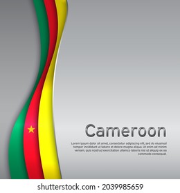 Abstract waving cameroon flag. Paper cut style. Creative metal background for patriotic, festive card design. National Poster. State cameroon patriotic cover, booklet, flyer. Vector tricolor design