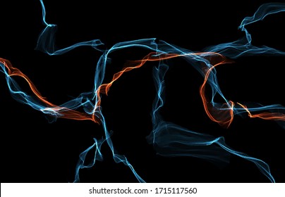 Abstract waving cracked silk with blue and orange. Perfect for background, wallpaper, warping, clothing, and art. New quality design.