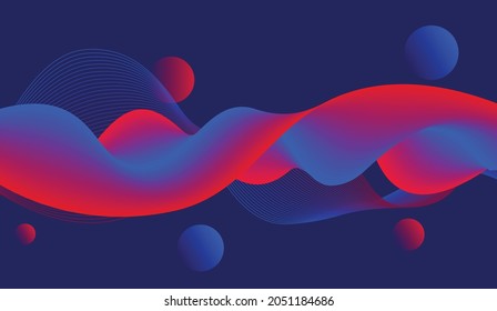Ondas abstractas con fondo oscuro