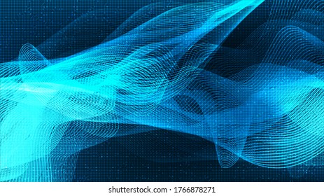 Resumen Waving Digital Sound Wave y concepto de ondas sísmicas, diseño para estudio de música y ciencia, Ilustración vectorial.