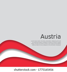 Abstract waving flag of austria. Austrian business booklet, flyer. Paper cut style. Creative background for the design of the patriotic holiday card of Austria. National Poster. Vector design