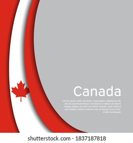 Abstract waving flag of canada. Creative background in canada flag colors for holiday card design. National Poster. State canadian patriotic cover, business booklet, flyer. Paper cut. Vector design