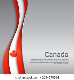 Abstract waving flag of canada. Creative metal background in canada flag colors for holiday card design. National Poster. State canadian patriotic cover, business booklet. Paper cut. Vector design