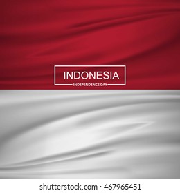 Abstract waving flag. Indonesia Independence Day poster. Vector 17 August template Celebration Day Card illustration