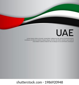 Abstract waving flag of united arab emirates. Paper cut style. Creative background for the design patriotic holiday card of uae. National poster. UAE state business booklet, cover. Vector design