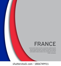 Abstract waving france flag. Paper cut style. Creative background for patriotic, festive card design. National Poster. State French patriotic cover, booklet, flyer. Vector tricolor design