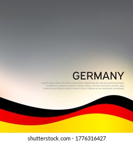 Abstract waving germany flag. Creative background for design of patriotic holiday card. National poster. State German patriotic cover, flyer. Vector tricolor design