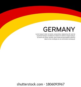 Abstract waving germany flag. Creative background for design of patriotic holiday card. National poster. State German patriotic cover, flyer. Vector tricolor design