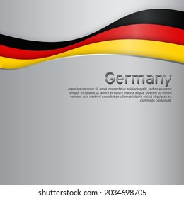 Abstract waving germany flag. Paper cut style. Creative metal background for design of patriotic holiday card. National poster. State German patriotic cover, flyer. Vector tricolor design