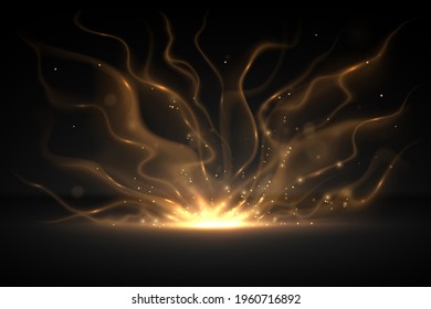 Abstract waving gold light background effect