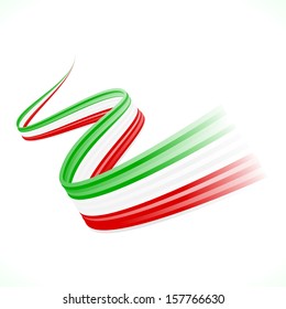 Abstract waving Italian, Mexican, Hungarian and Iranian flag 