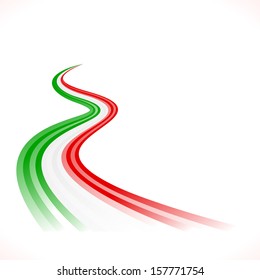 Abstract waving Italian, Mexican, Hungarian and Iranian flag 