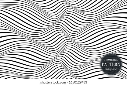 Abstract waving line geometric pattern background for cover, greeting card, flyer. fabric ornament for print. textured minimalism style design wallpaper. Creative vector illustration template