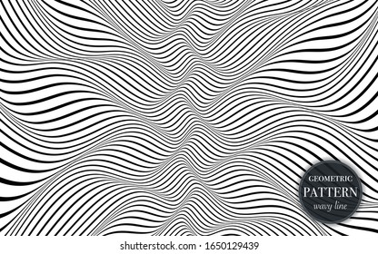 Fondo de patrón geométrico abstracto de ondulación para cubierta, tarjeta de saludo, volante. adorno de tela para impresión. tapicería de diseño de estilo minimalista texturado. Plantilla de ilustración vectorial creativa