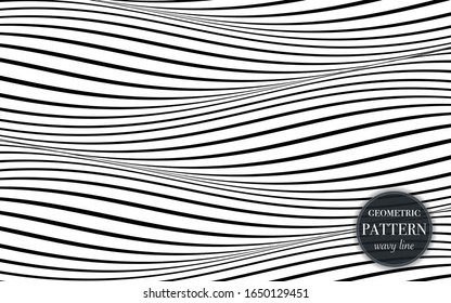 Abstract waving line geometric pattern background for cover, greeting card, flyer. fabric ornament for print. textured minimalism style design wallpaper. Creative vector illustration template