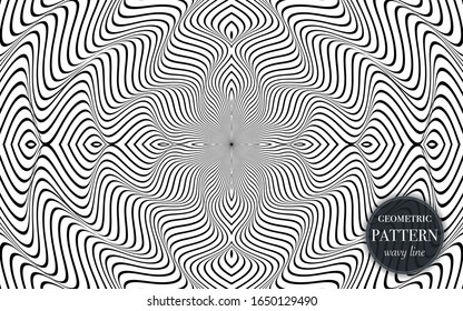 Abstract waving line geometric pattern background for cover, greeting card, flyer. fabric ornament for print. textured minimalism style design wallpaper. Creative vector illustration template