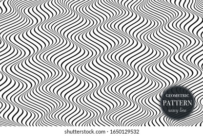 Abstract waving line geometric pattern background for cover, greeting card, flyer. fabric ornament for print. textured minimalism style design wallpaper. Creative vector illustration template