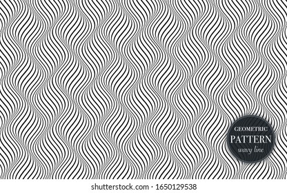 Abstract waving line geometric pattern background for cover, greeting card, flyer. fabric ornament for print. textured minimalism style design wallpaper. Creative vector illustration template