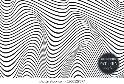 Abstract waving line geometric pattern background for cover, greeting card, flyer. fabric ornament for print. textured minimalism style design wallpaper. Creative vector illustration template